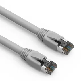 15Ft Cat.8 S/FTP Ethernet Network Cable 2GHz 40G Gray 24AWG