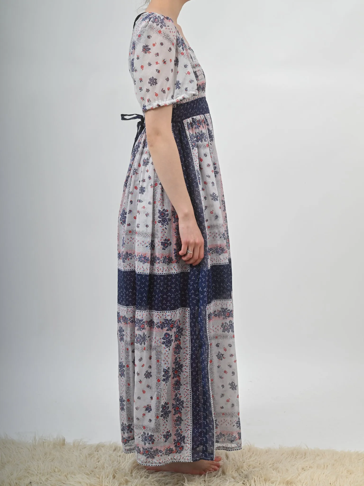 1970s Handkerchief Style Maxi Dress