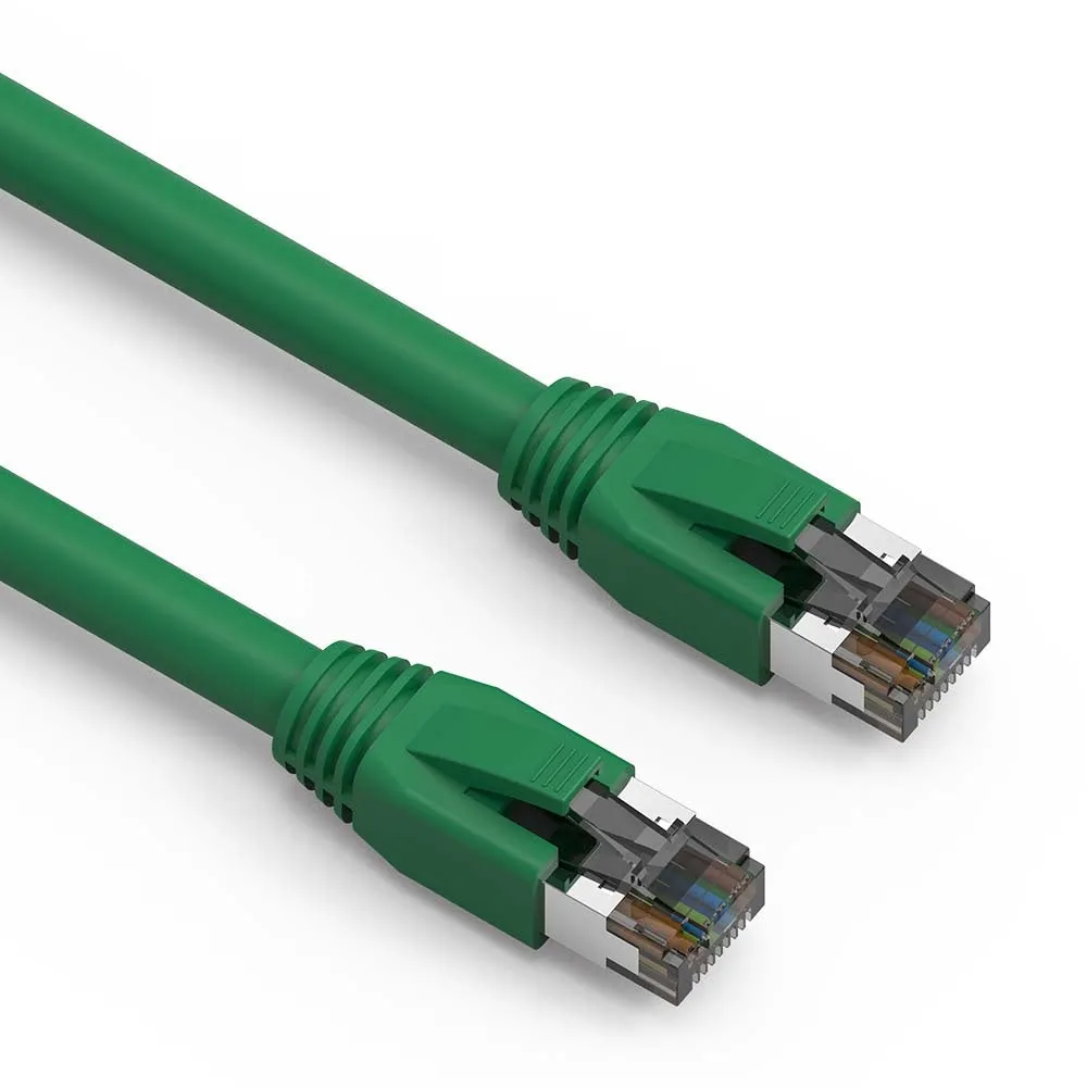 1Ft Cat.8 S/FTP Ethernet Network Cable 2GHz 40G Green 24AWG