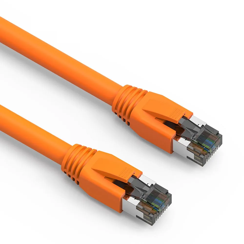 1Ft Cat.8 S/FTP Ethernet Network Cable 2GHz 40G Orange 24AWG