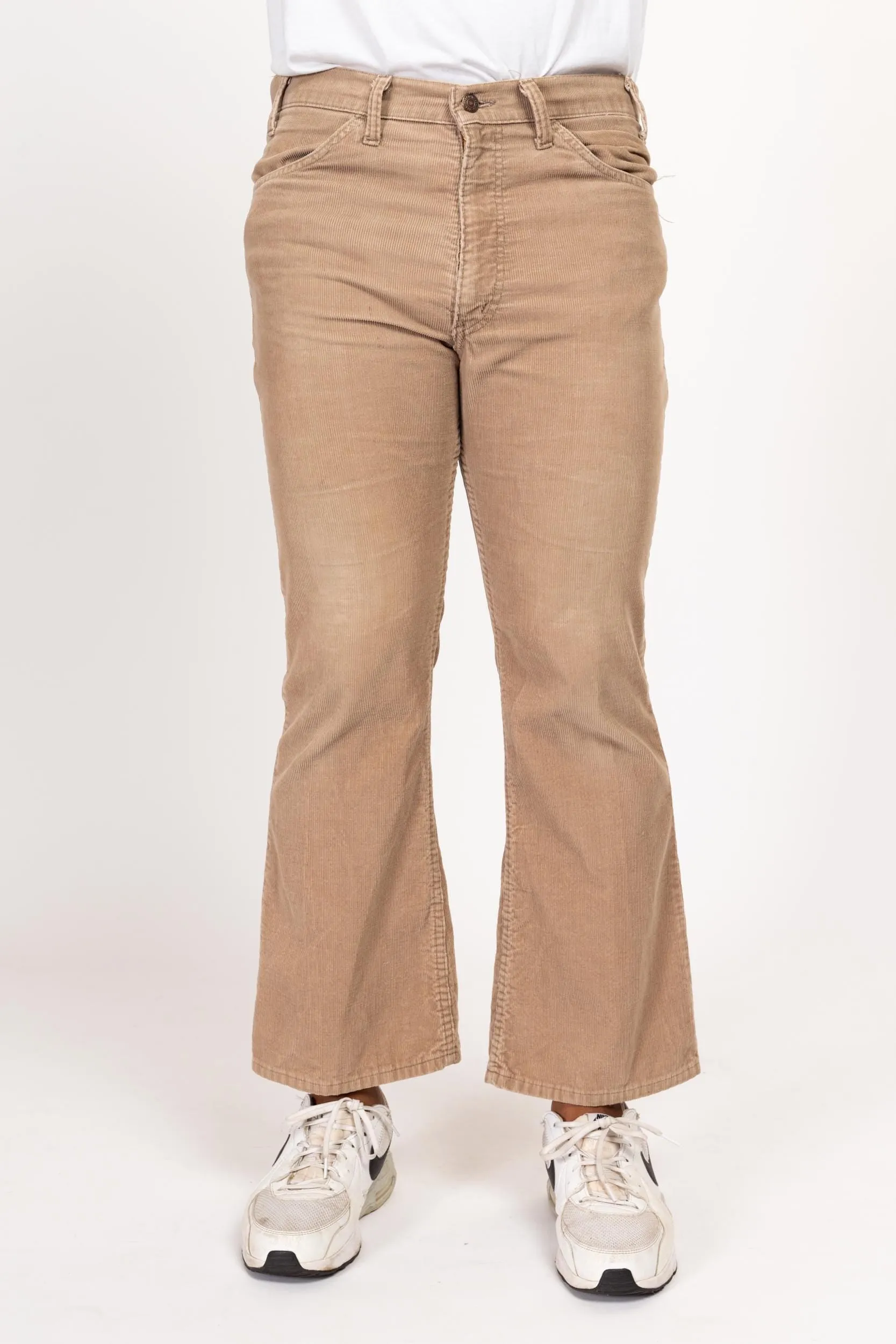 34x27 70s Levi's Tan Corduroy Flared Pants