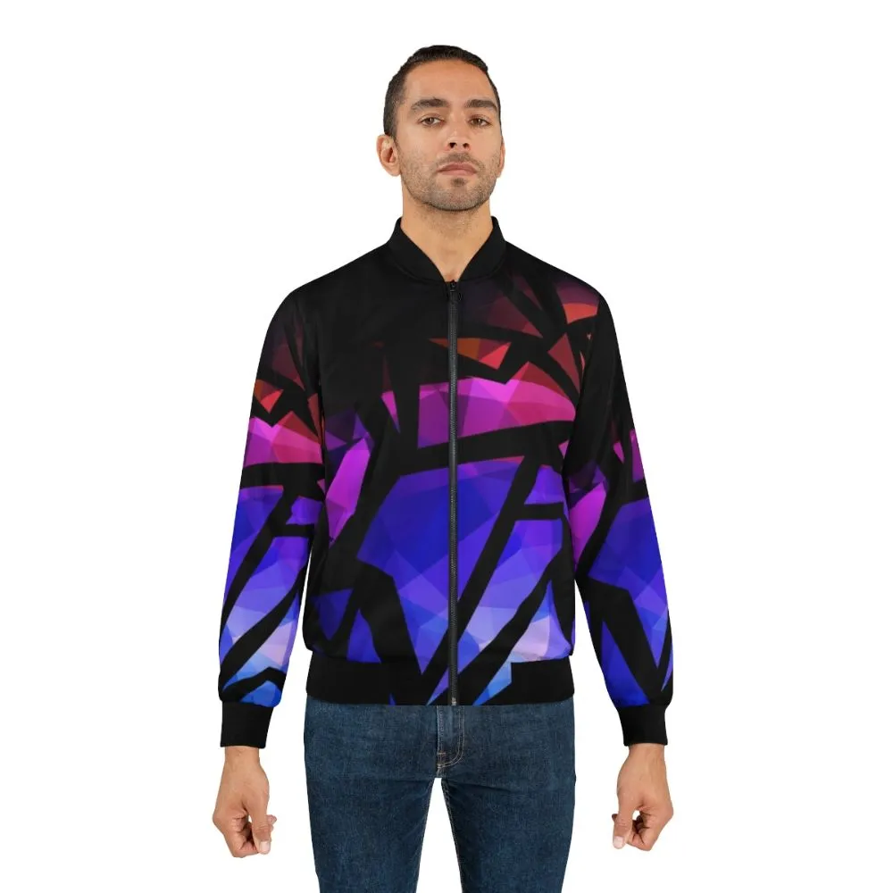 Abstract Geometric Polygon Bomber Jacket