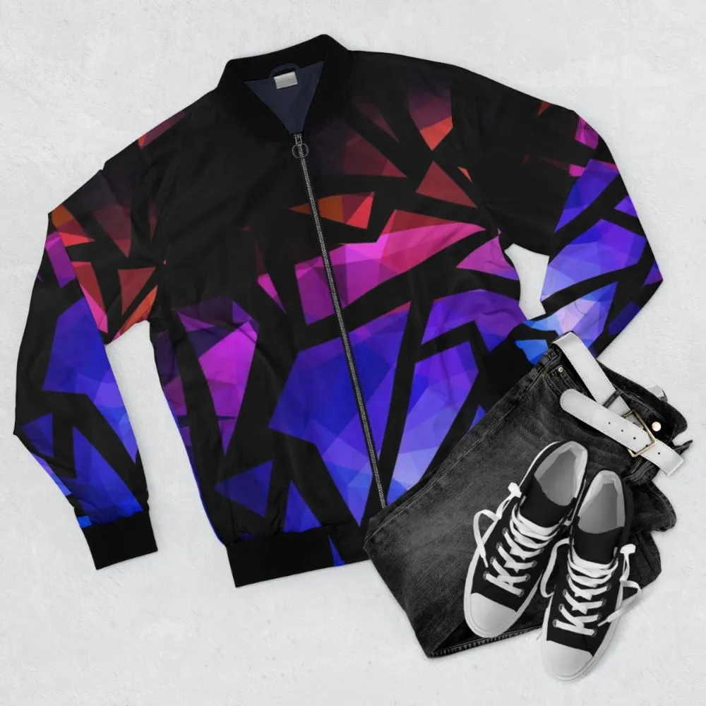 Abstract Geometric Polygon Bomber Jacket