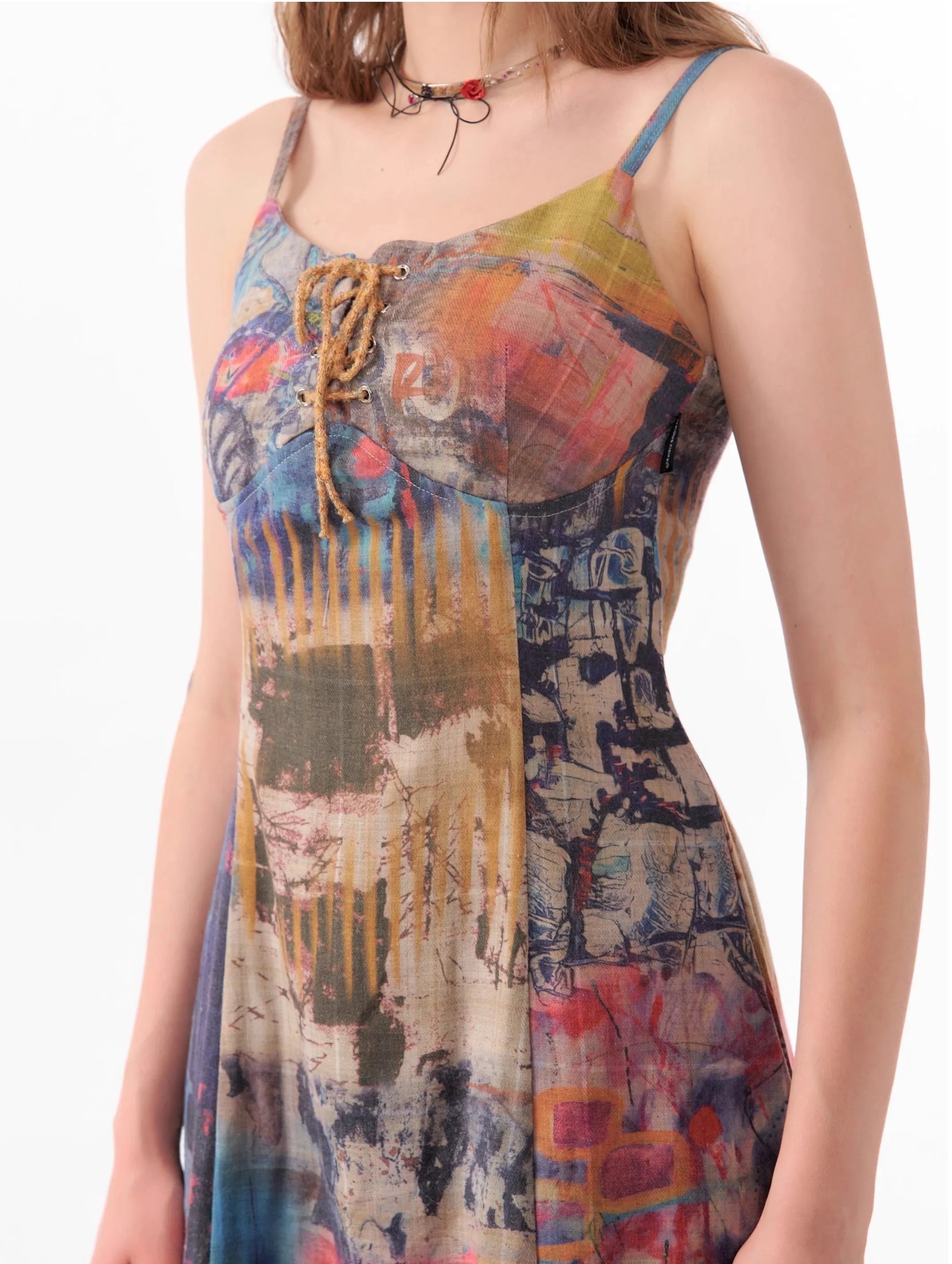 Abstract Print Maxi Dress