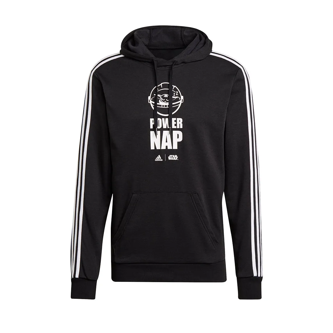 ADIDAS MEN ADIDAS X STAR WARS: THE MANDALORIAN THE CHILD POWER NAP 3-STRIPES HOODIE JACKET BLACK