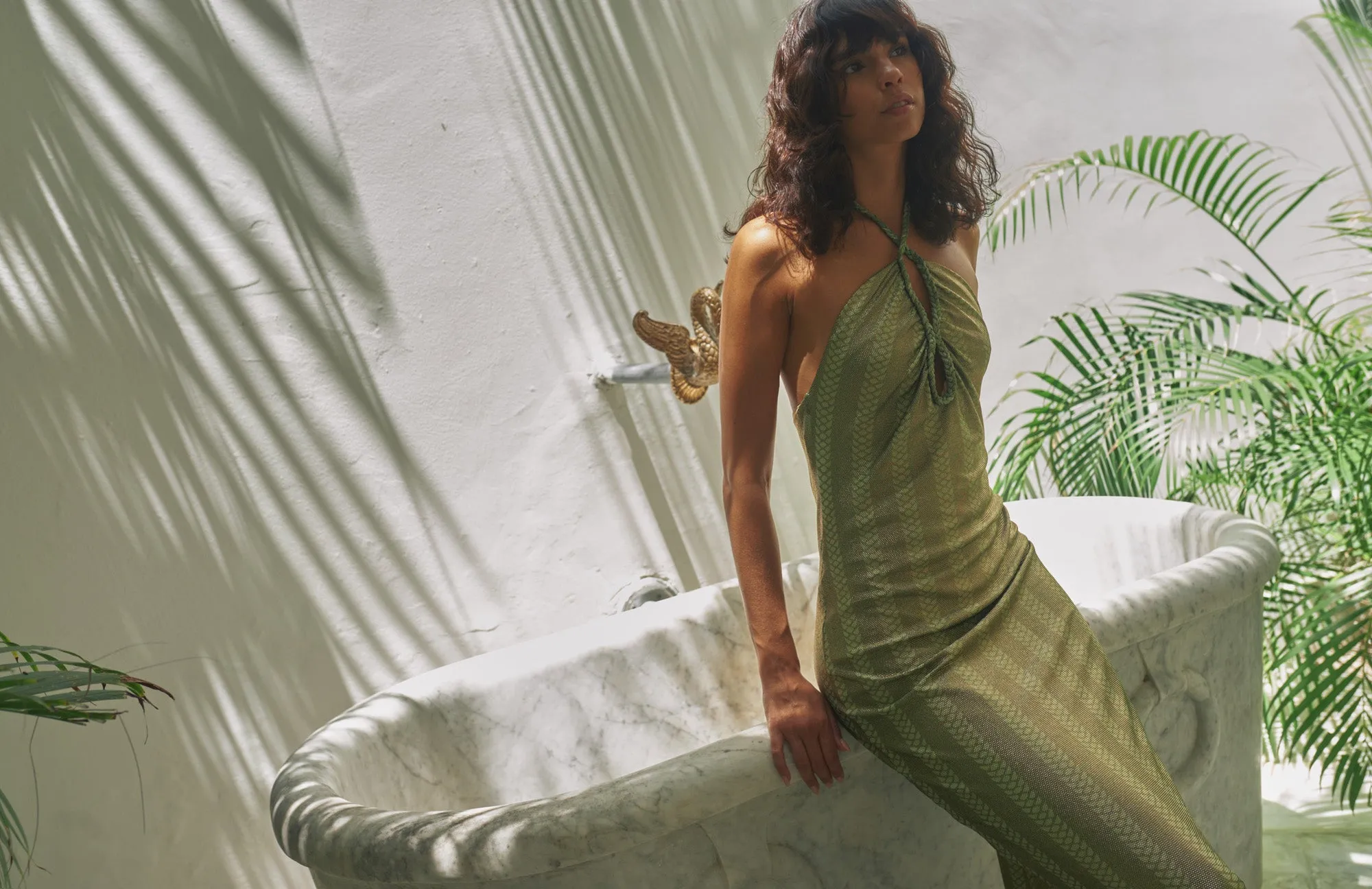 Amazonia Maxi Dress / Golden Green