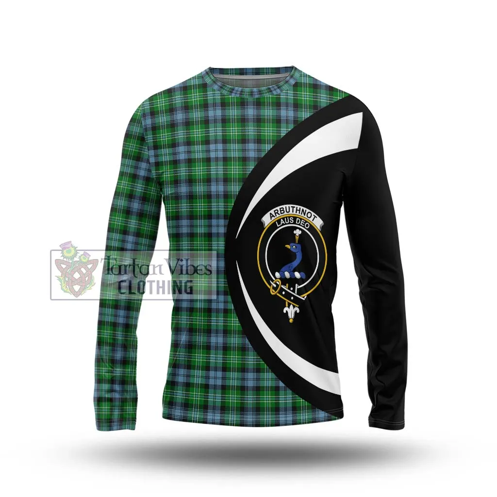 Arbuthnot Ancient Tartan Long Sleeve T-Shirt with Family Crest Circle Style