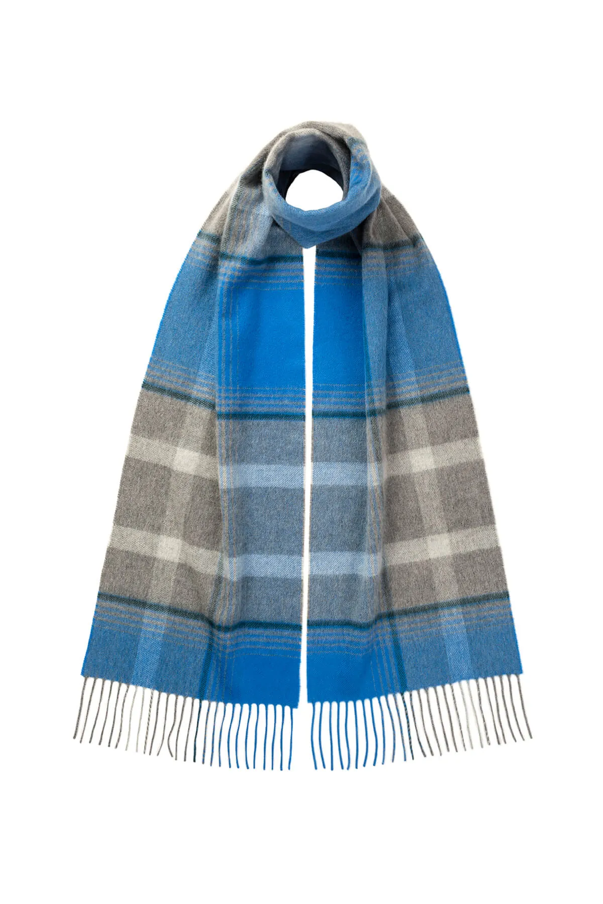 Asymmetric Check Cashmere Scarf