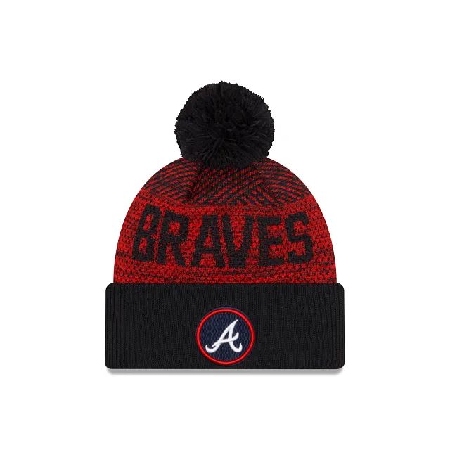 Atlanta Braves - Male Sport Cuffed Knit Hat with Pom, New Era