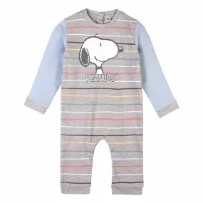 Baby's Long-sleeved Romper Suit Snoopy Yellow Grey