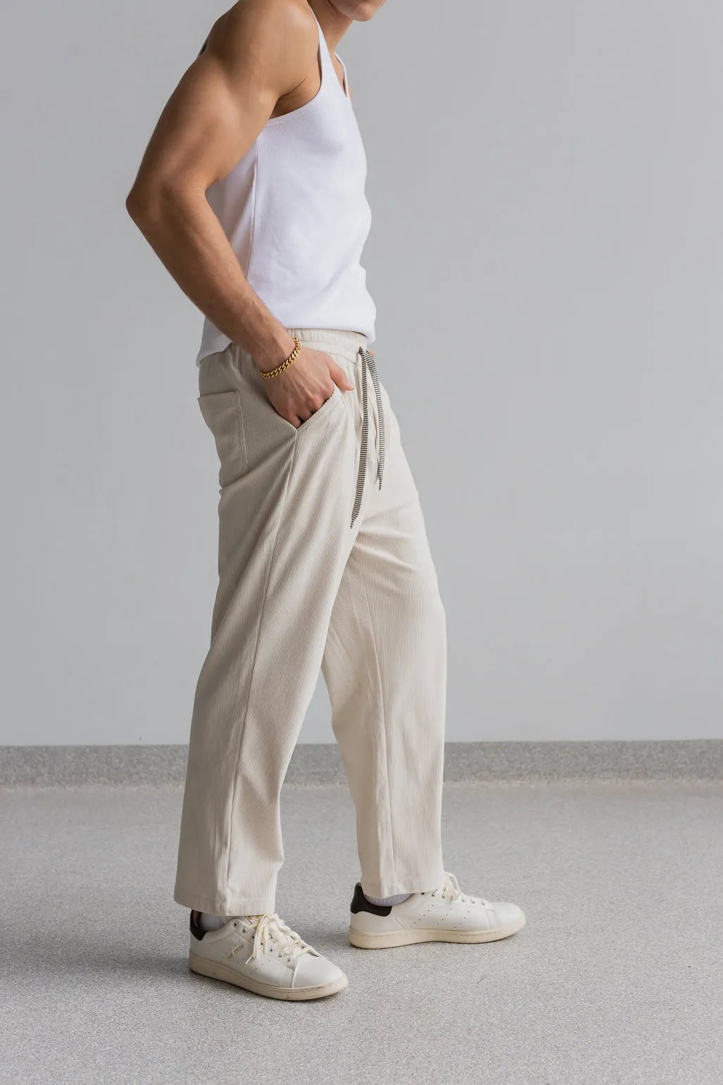 Baggy Cord Pants - Sand