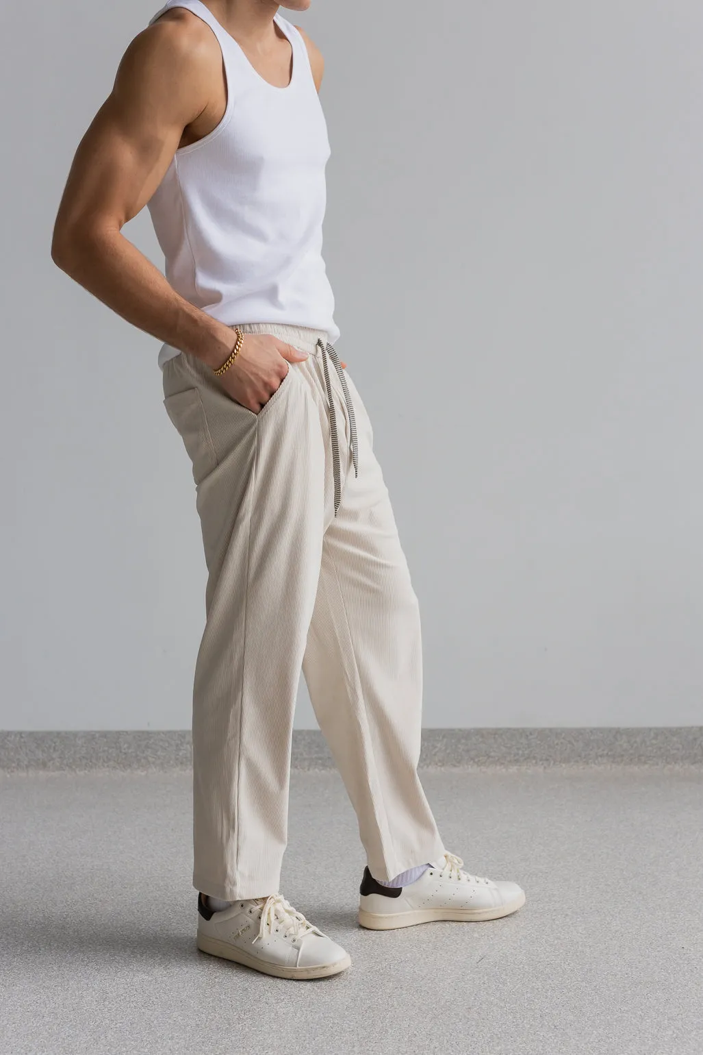 Baggy Cord Pants - Sand