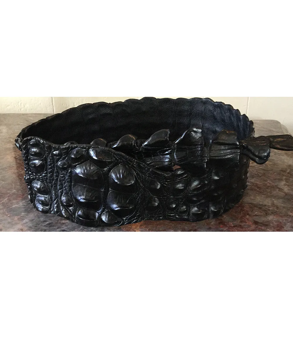 Black Croc Wrap Belt