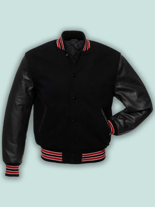 Black Wool Varsity Jacket