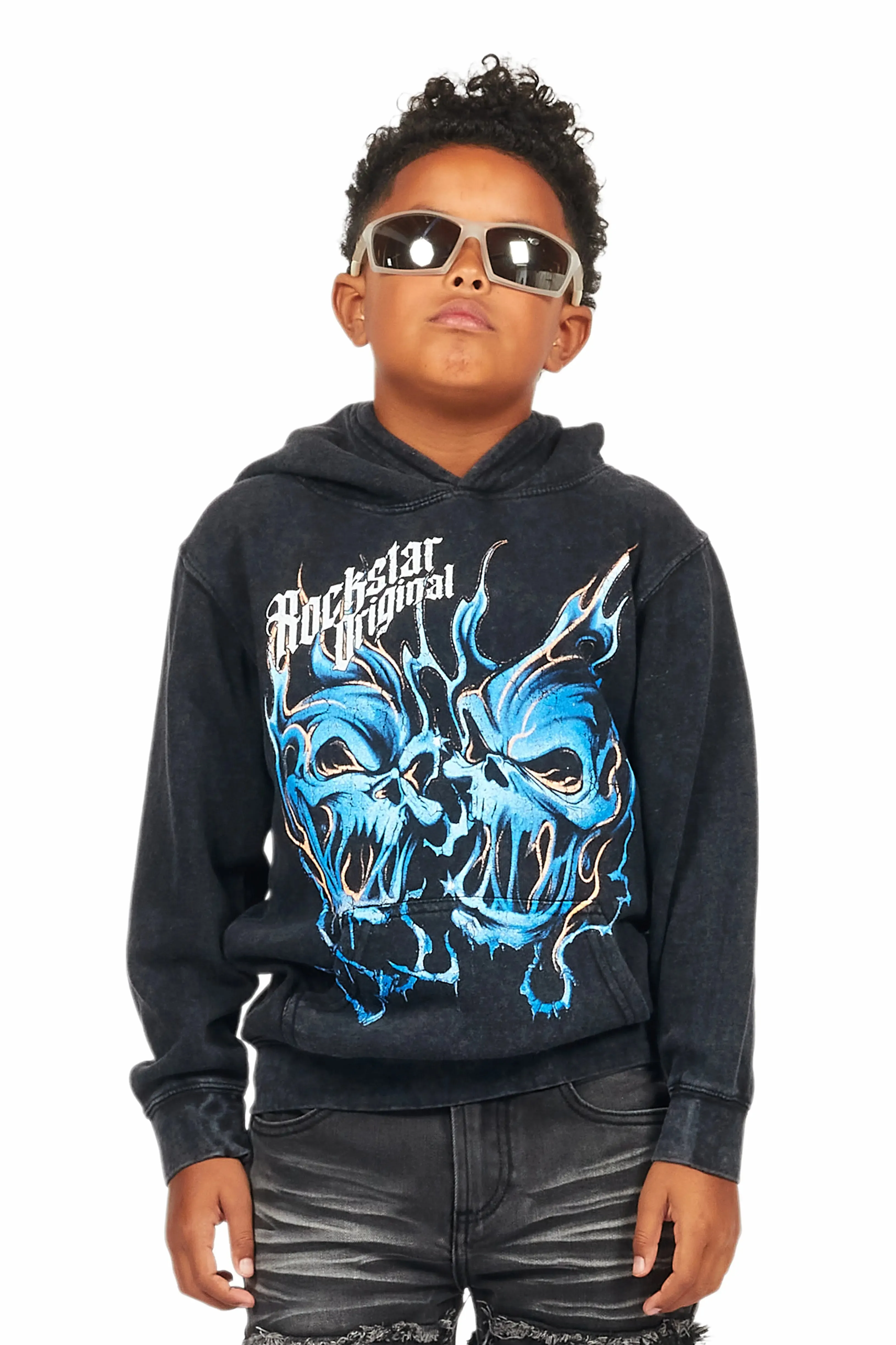 Boys Texastea Vintage Black Graphic Hoodie