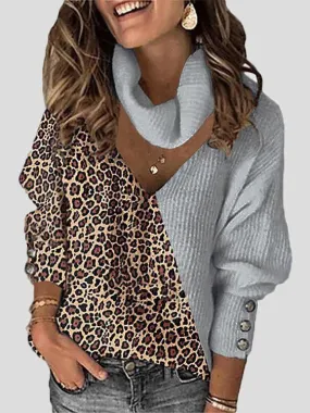 Button Detail Knitted Sweater with Lace Raglan Sleeves