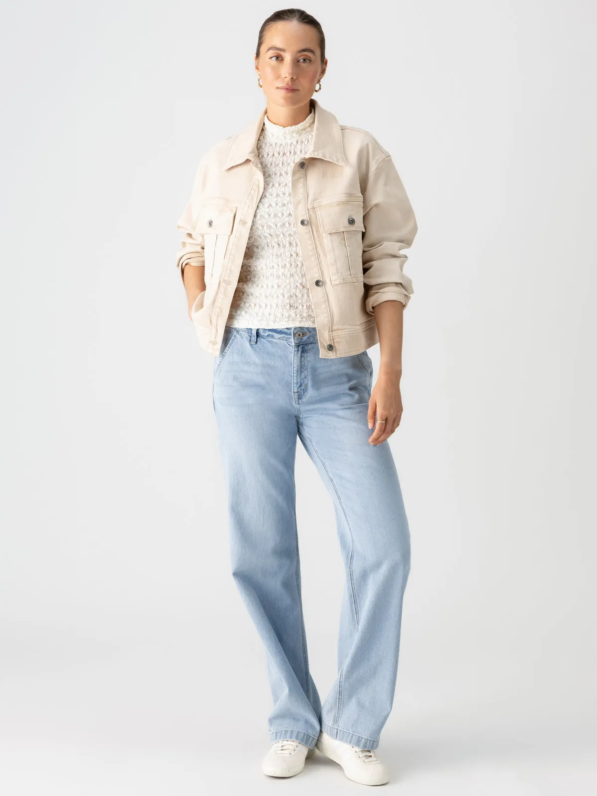 Cargo Denim Jacket Toasted Almond