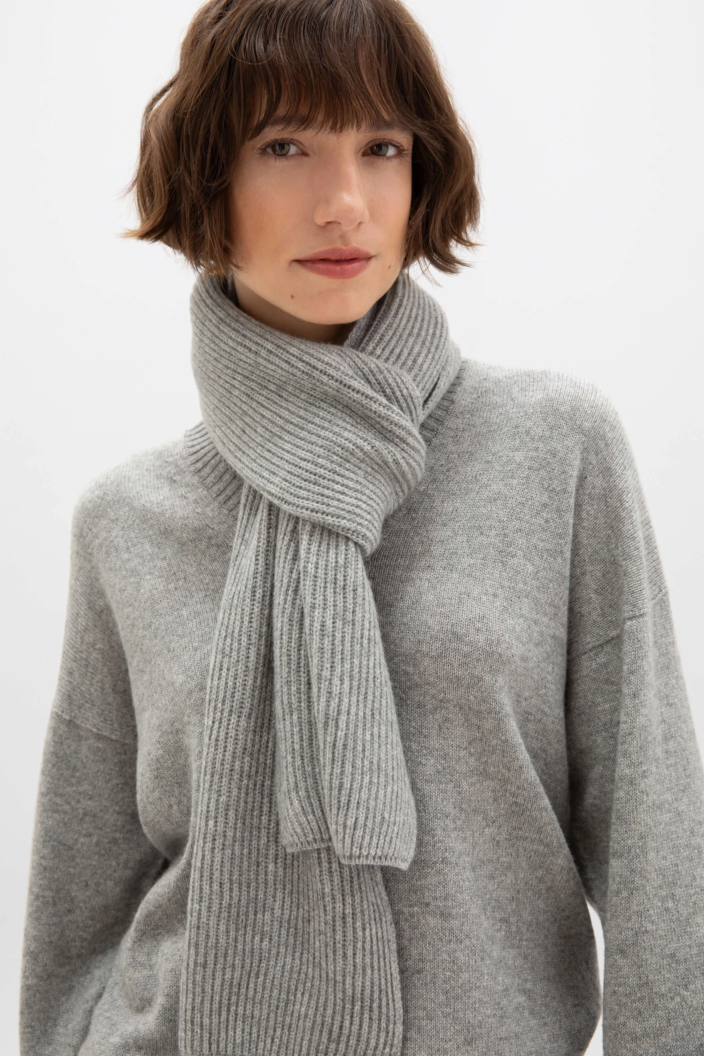 Cashmere Ribbed Scarf