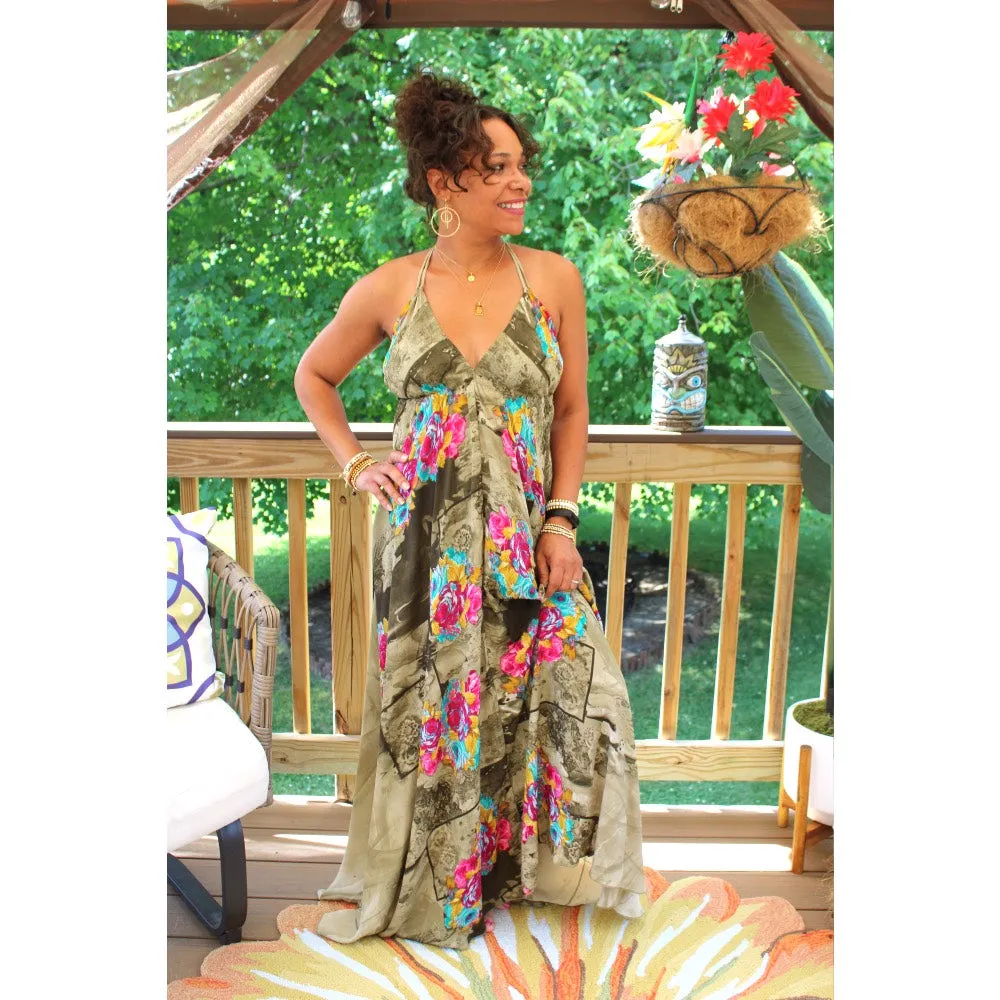 Chateau Silk Maxi Dress