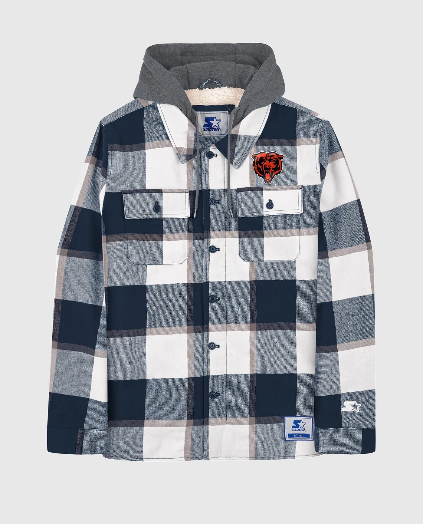 Chicago Bears Sherpa Lined Plaid Jacket