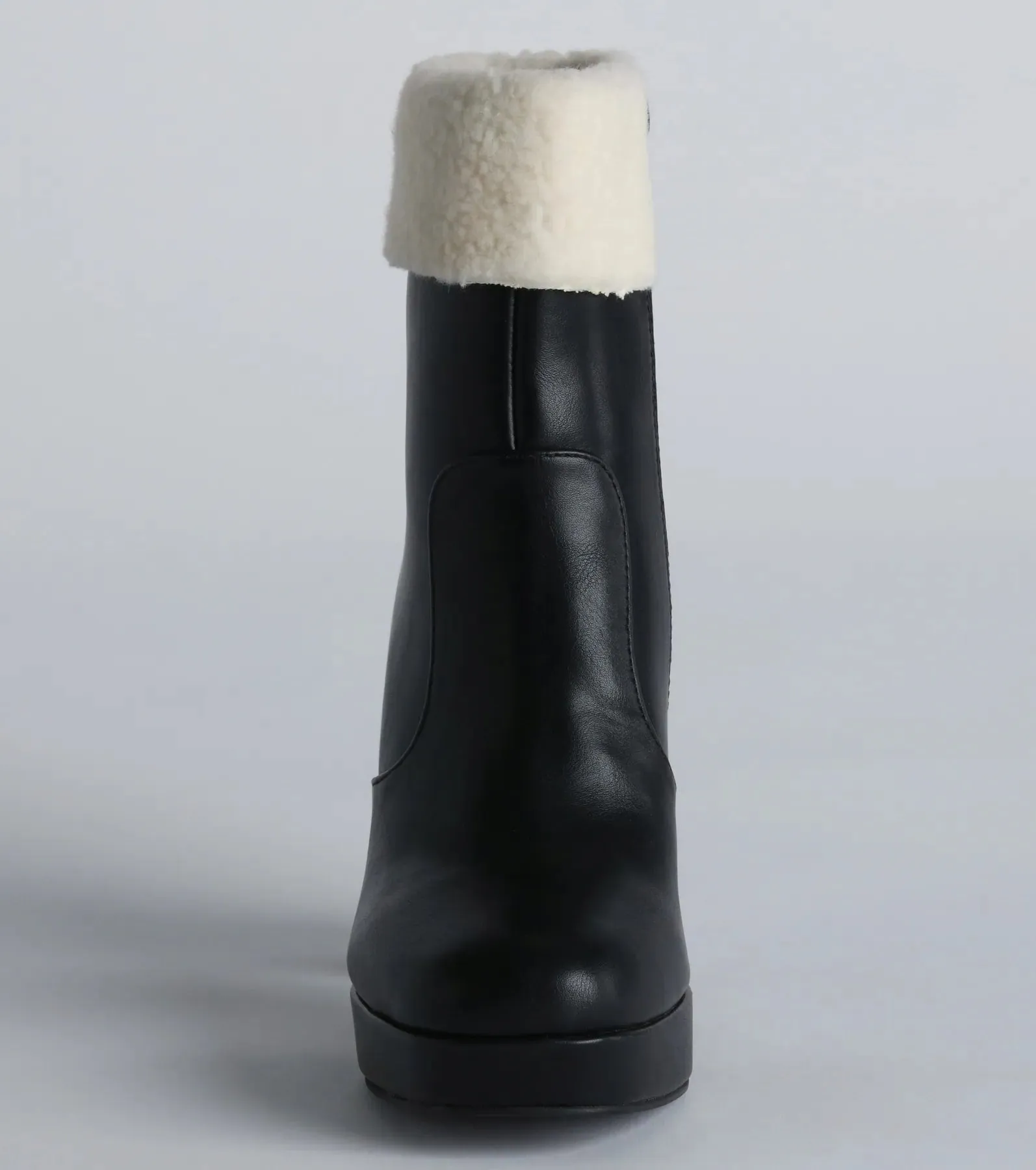 Cold Babe Faux Sherpa Block Heel Booties