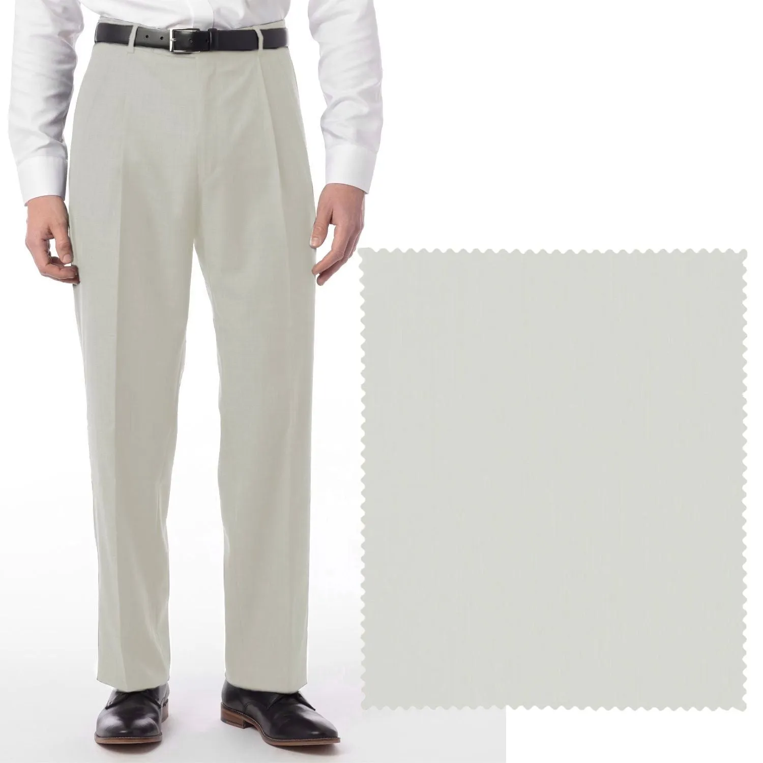 Comfort-EZE Micro Nano Performance Gabardine Trouser in Cream (Manchester Pleated Model) by Ballin