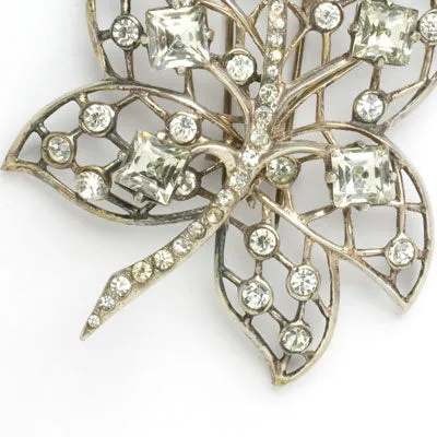 Diamanté & Sterling Leaf Eisenberg Dress Clip