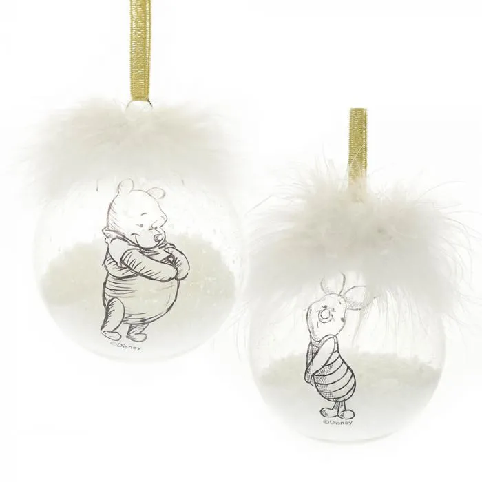 Disney Christmas <br> Bauble Set of 2 <br> Pooh & Piglet