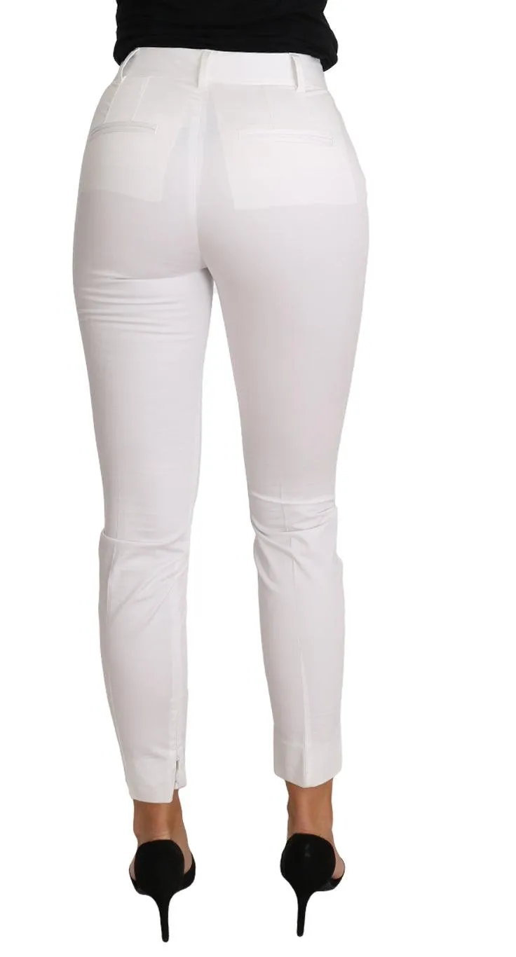 Dolce & Gabbana Chic White Slim Dress Pants