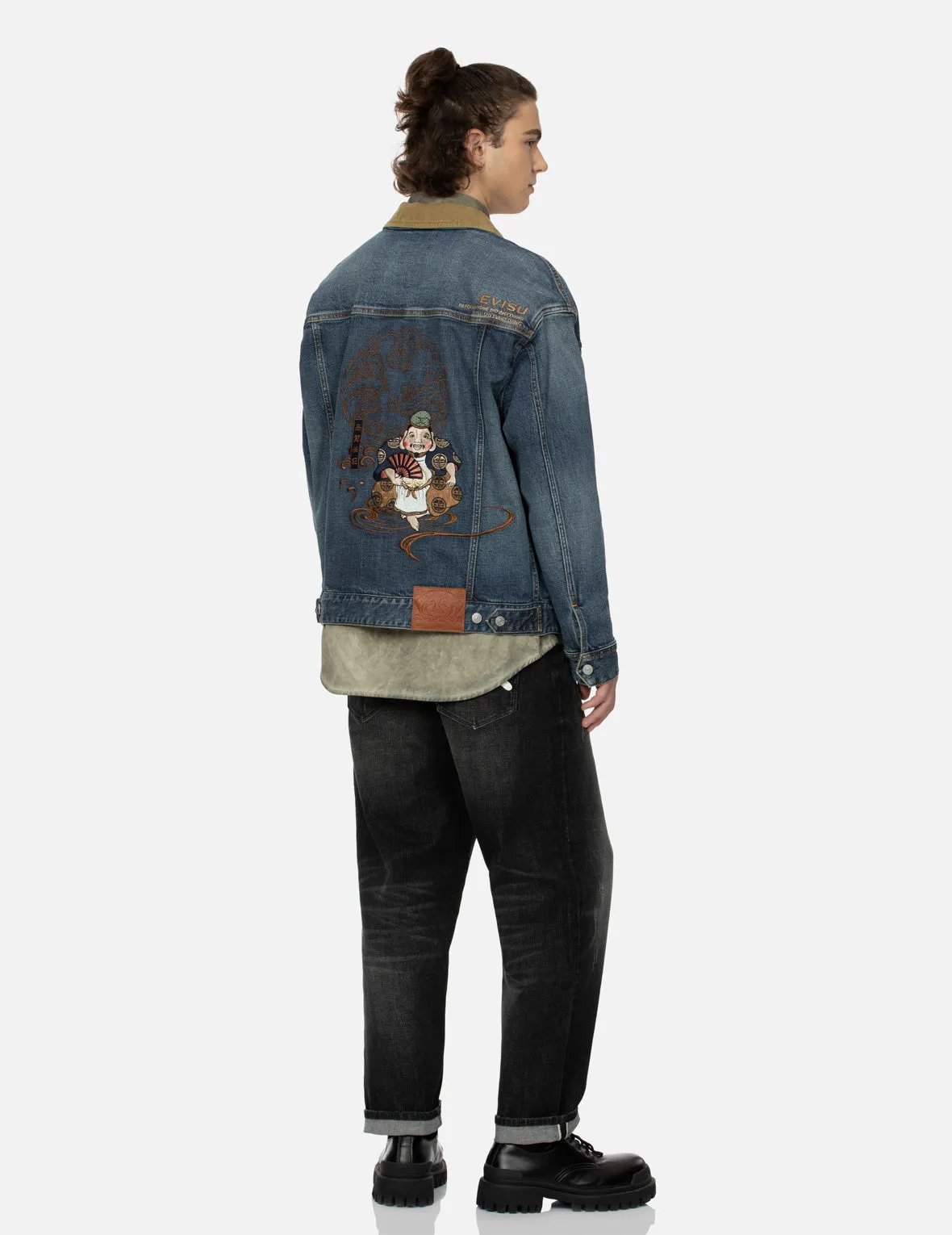 Ebisu Embroidery Loose Fit Denim Jacket