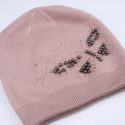 FURTALK Women WinterWool Blended  Beanie Hat Butterfly Sequin Drop Shipping  B004