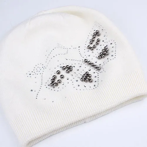 FURTALK Women WinterWool Blended  Beanie Hat Butterfly Sequin Drop Shipping  B004