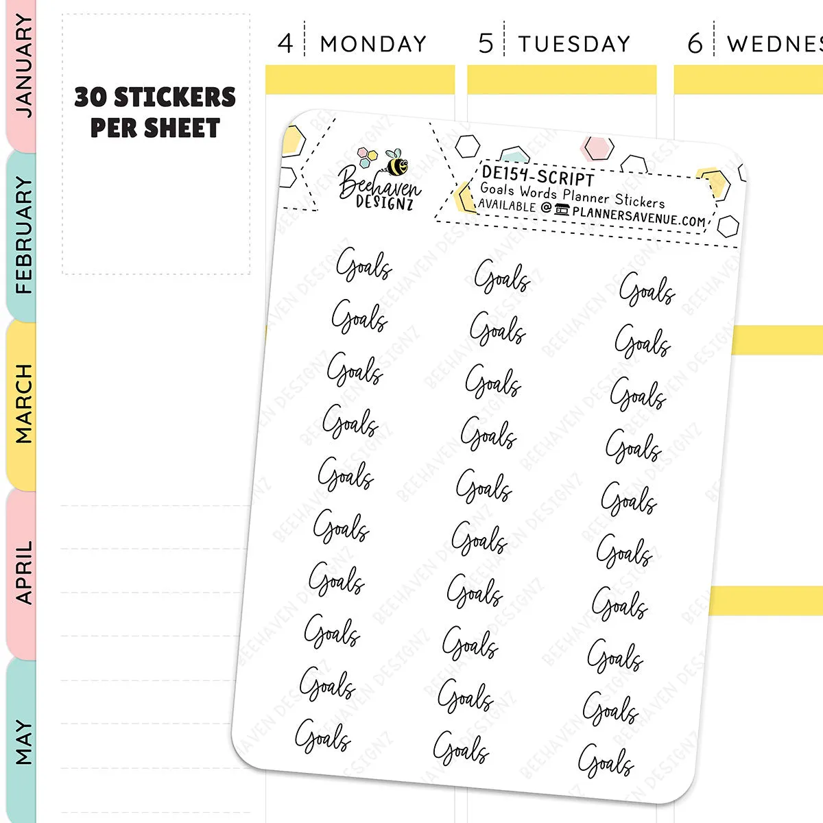 Goals Script Planner Stickers