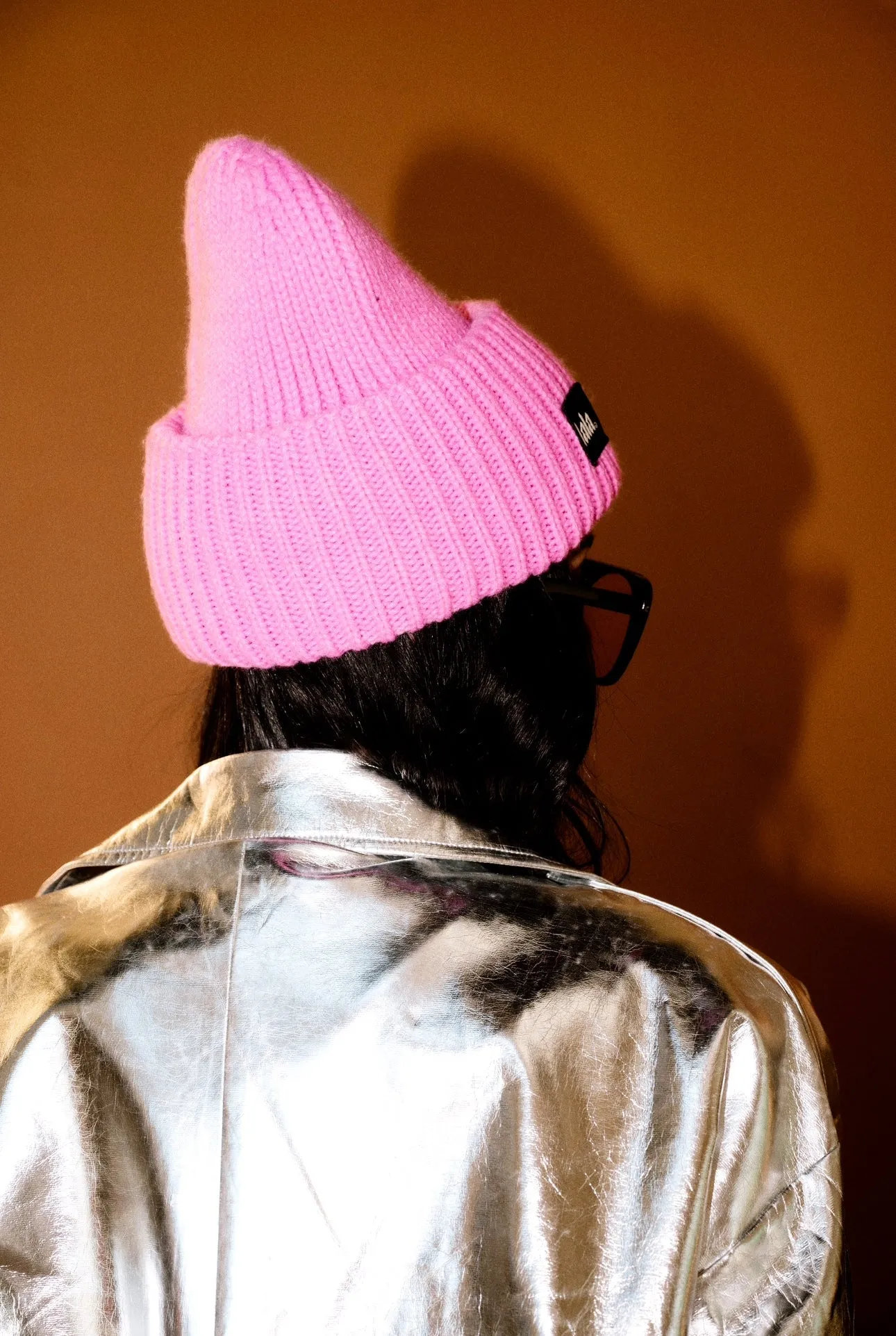 Grunge Chic Label Beanie in Bubblegum