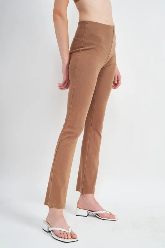 HIGH WAIST RIB FLARED PANTS