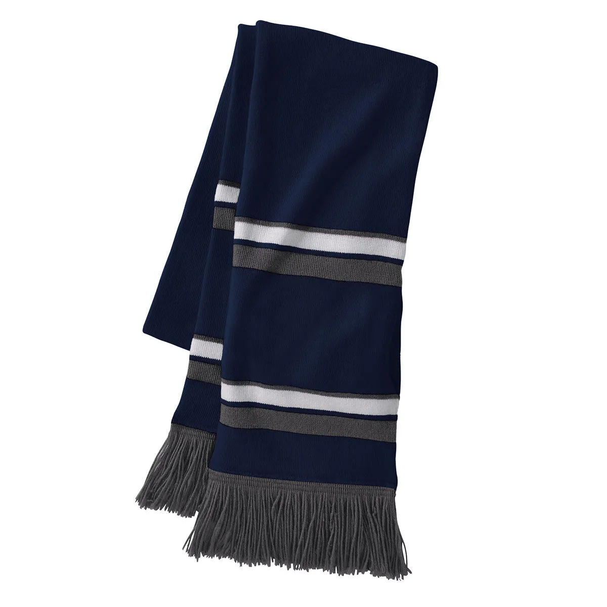 Holloway Navy/White/Graphite Acrylic Rib Knit Comeback Scarf