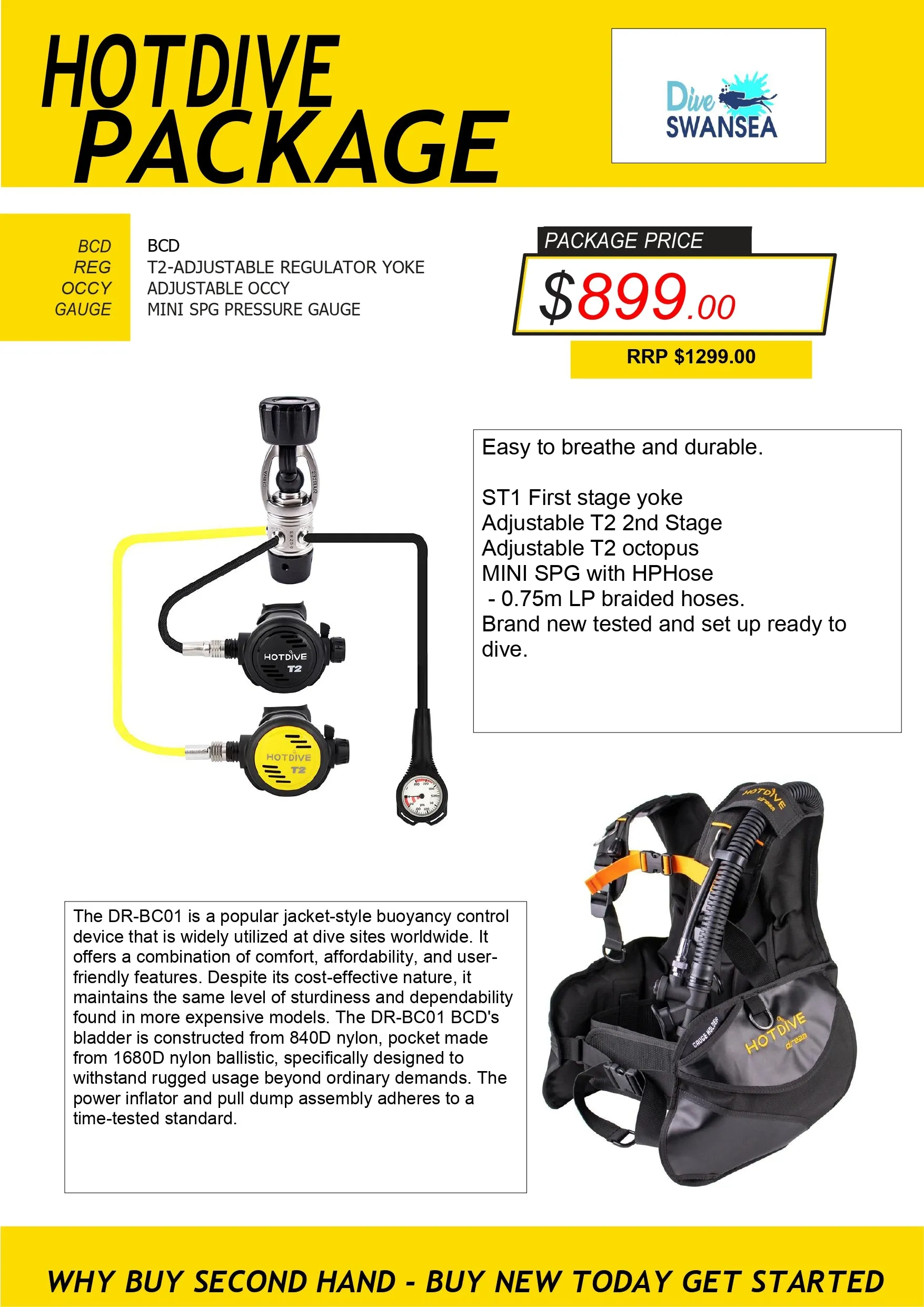 Hot Dive Scuba package - Why buy used gear at this price!