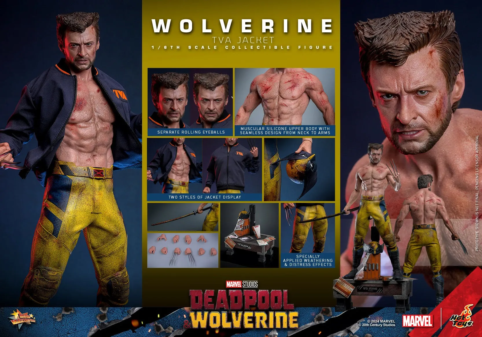 HOT TOYS MARVEL’S DEADPOOL & WOLVERINE - 1/6TH SCALE WOLVERINE (TVA JACKET VERSION) COLLECTIBLE FIGURE - MMS756 (PRE-ORDER)