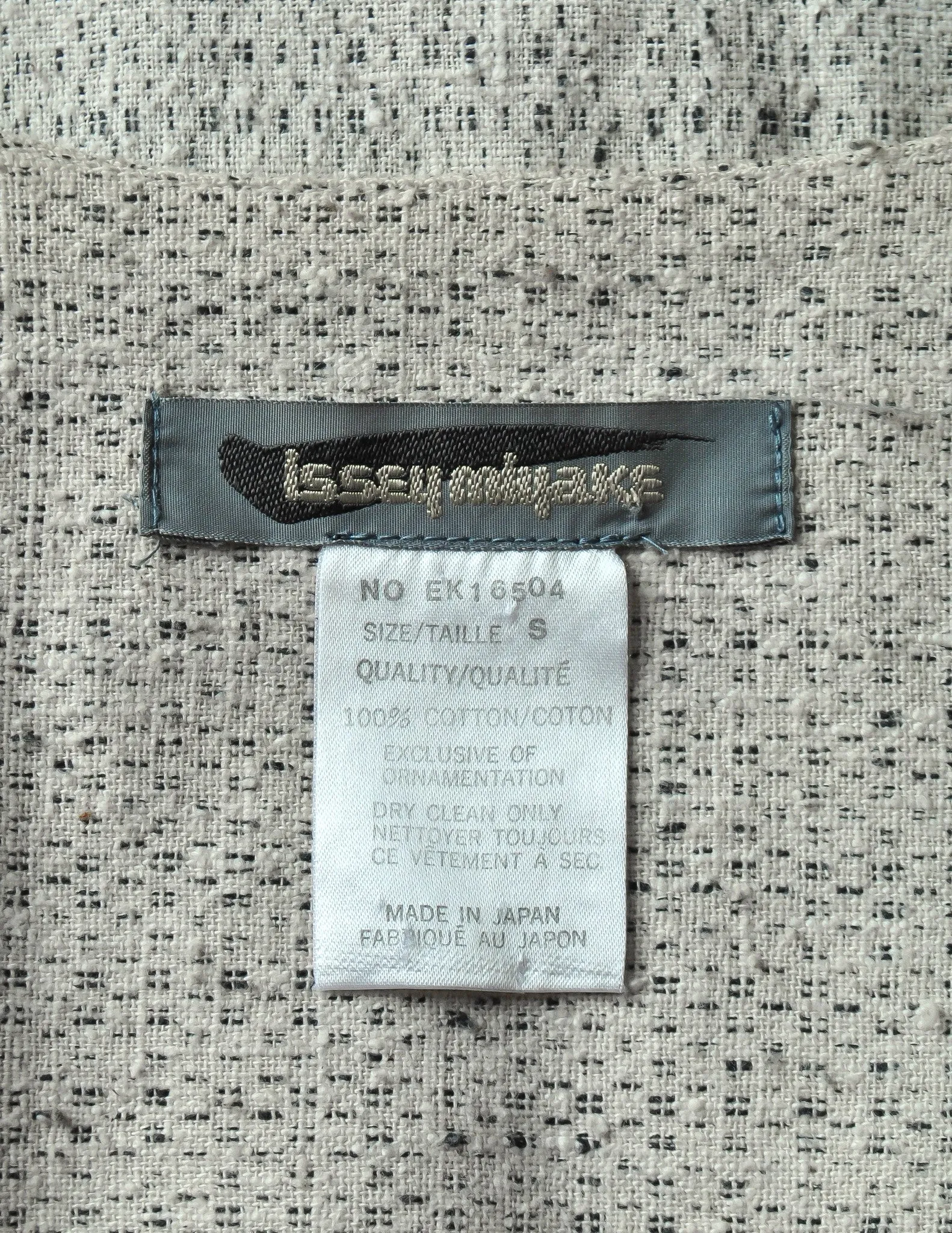 Issey Miyake Vintage Natural Cream & Black Fleck Woven Jacket & Skirt Ensemble