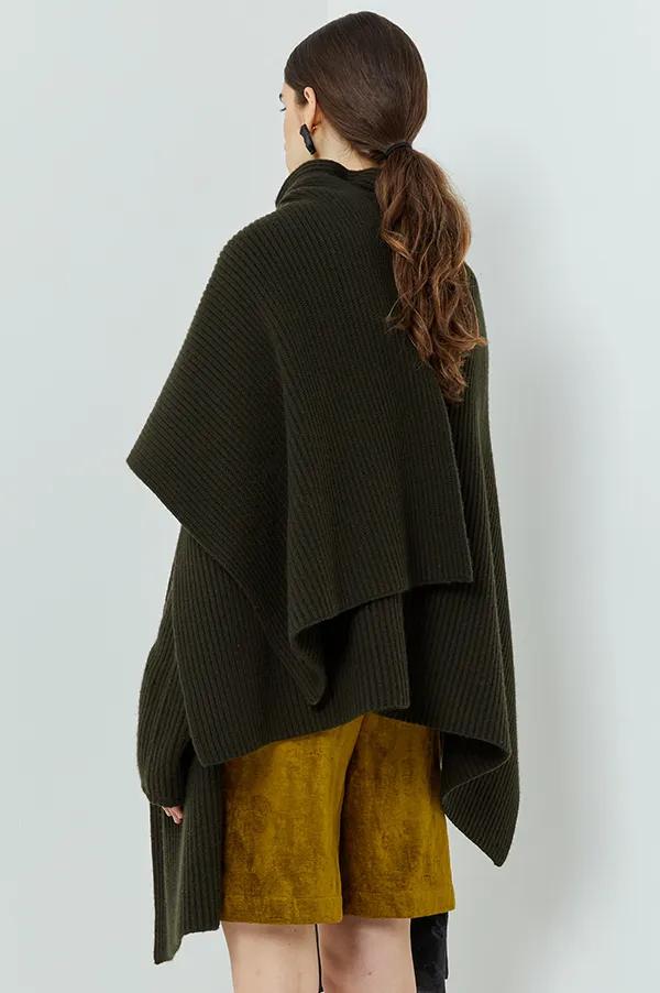 Karian Cape Scarf in Dark Moss (Sold Out)