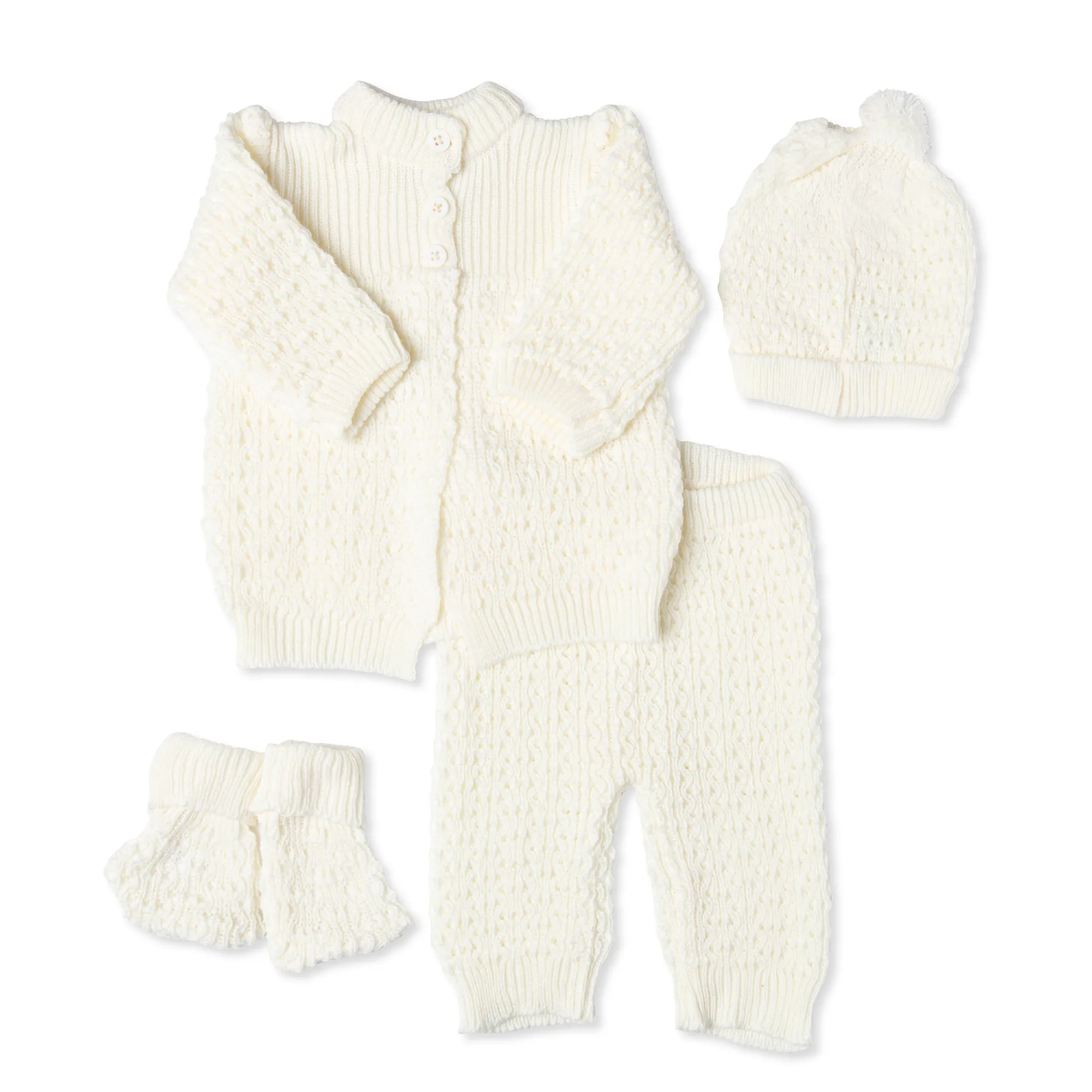 Knit Cardigan and Pant Gift Set - Ivory