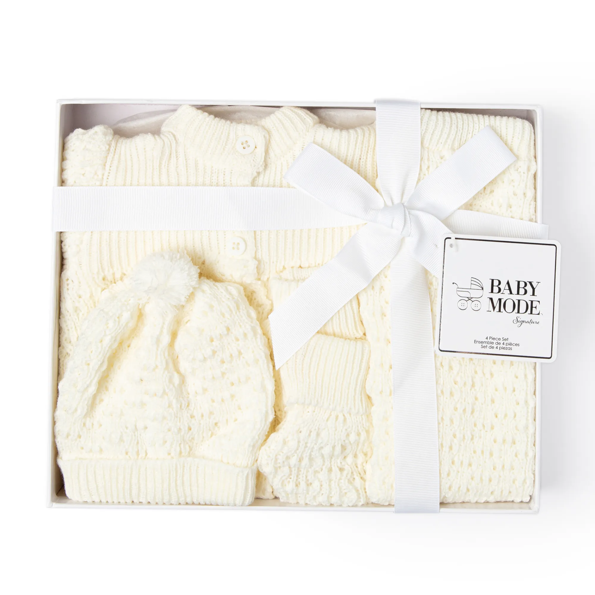 Knit Cardigan and Pant Gift Set - Ivory