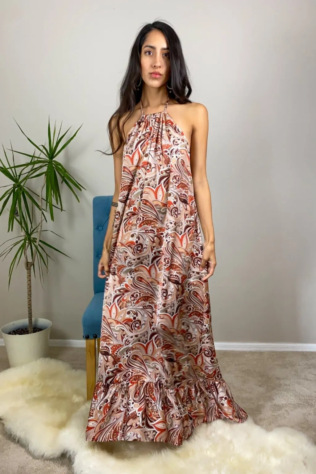 Kona Halterneck Maxi Dress - Multi