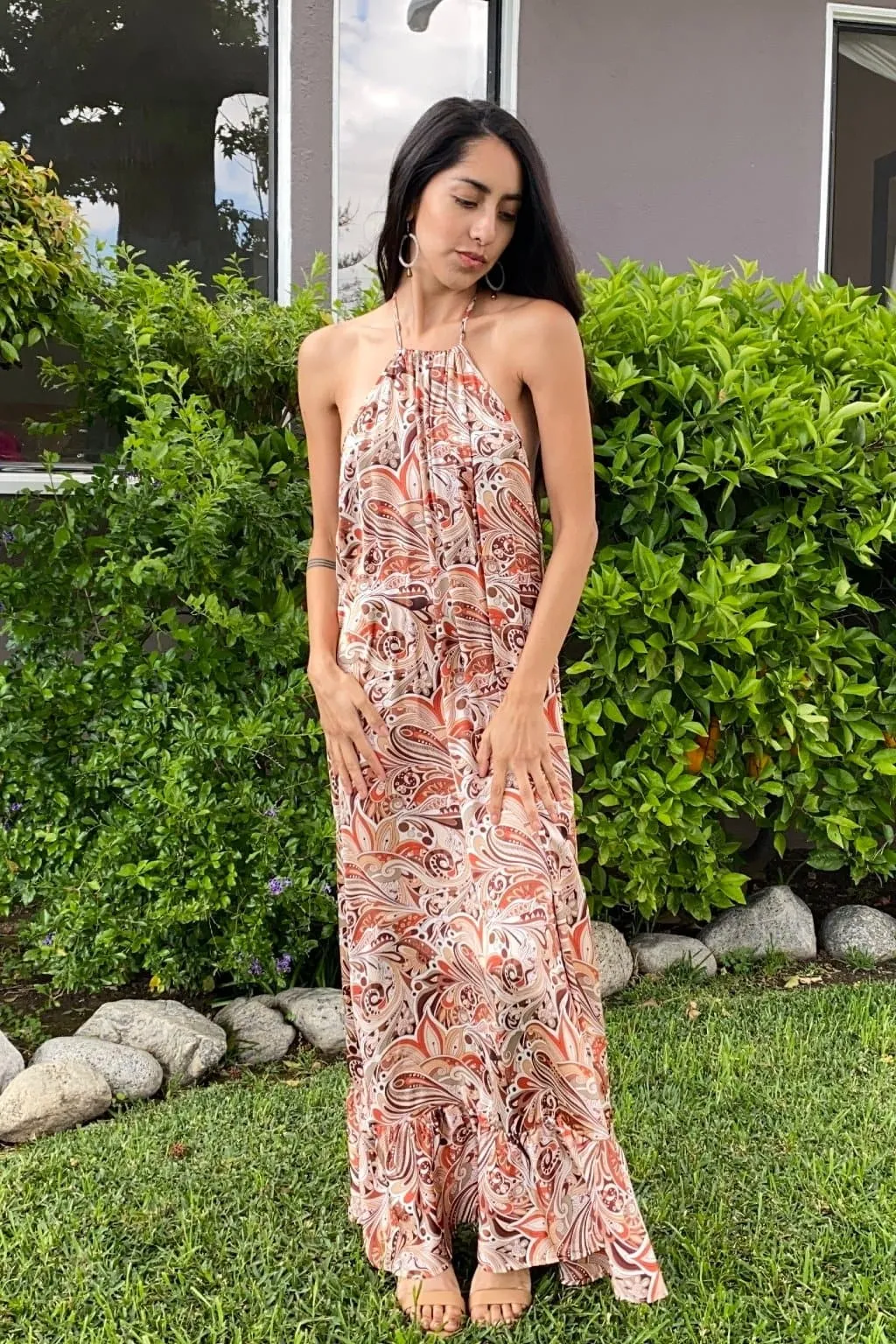 Kona Halterneck Maxi Dress - Multi