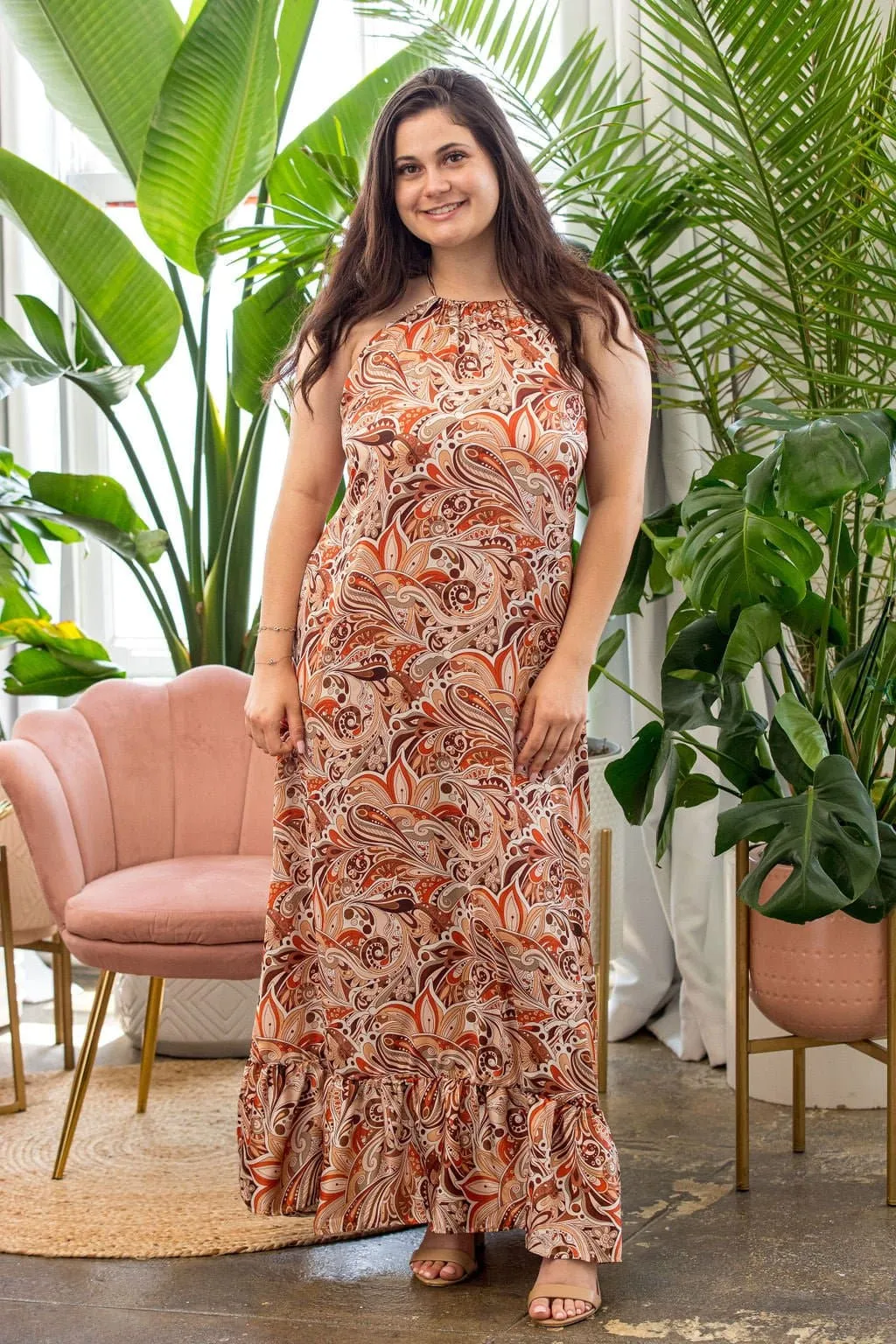 Kona Halterneck Maxi Dress - Multi