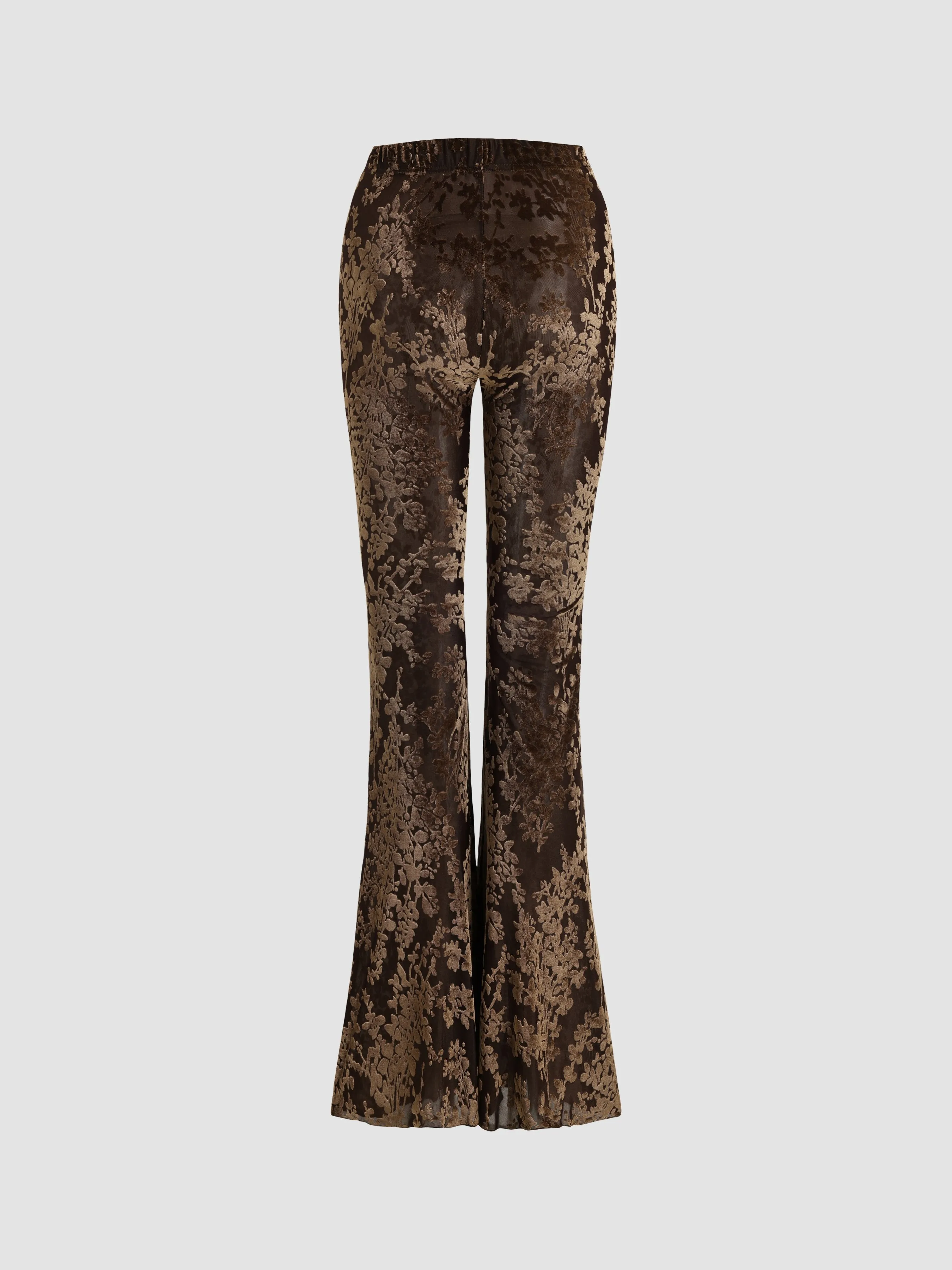 Lace Velvet Flared Pants