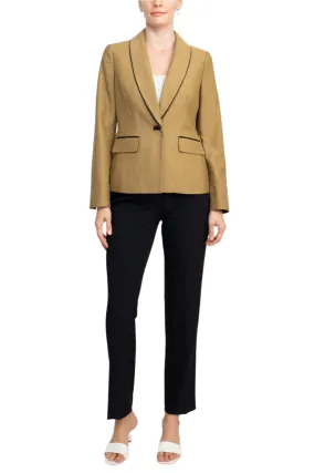 Le Suit Shawl Collar Long Sleeve Mini Herringbone Pant Suit