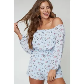 light blue Peach love Romper