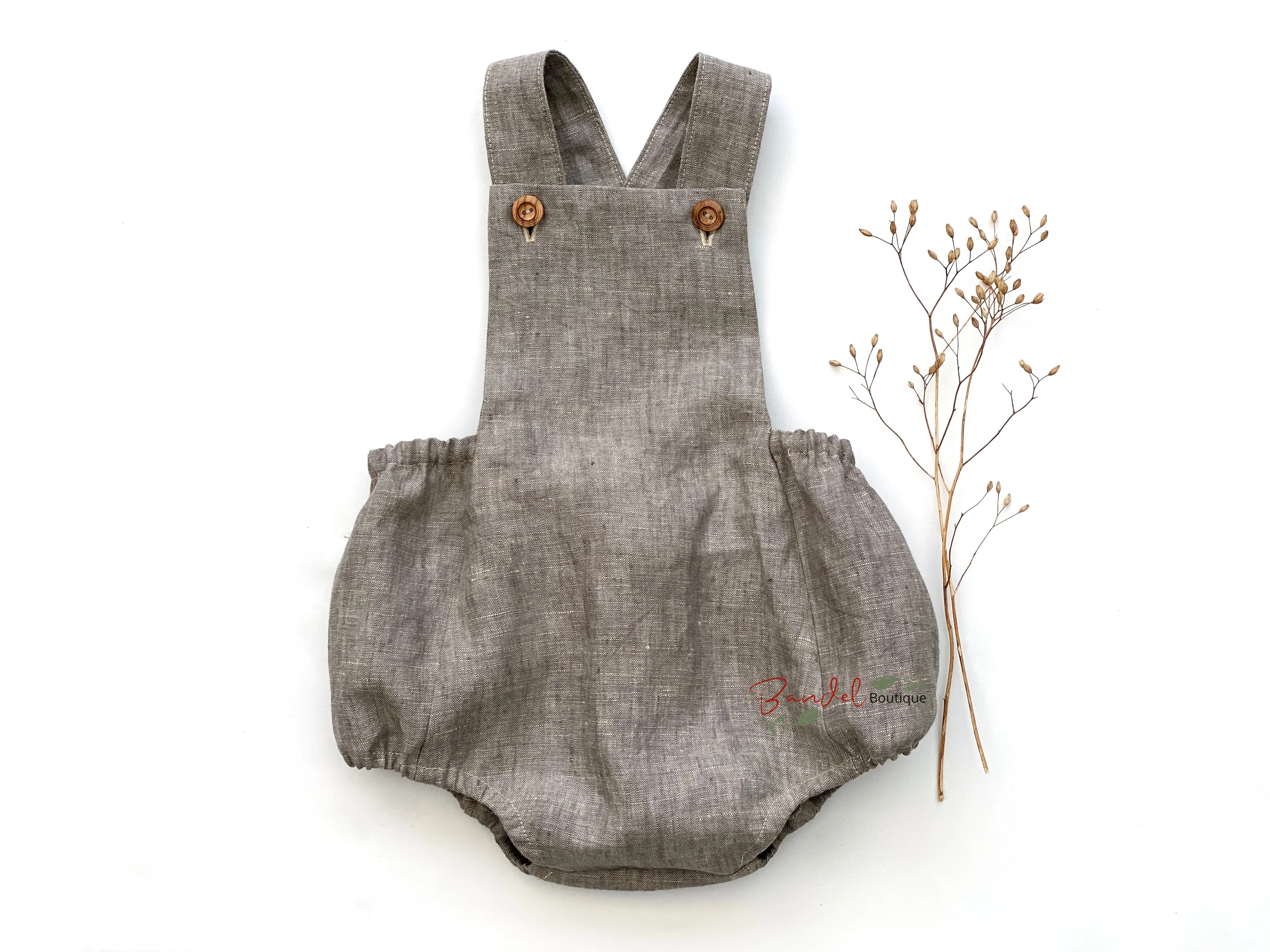 Linen Baby Romper- Range of color options.