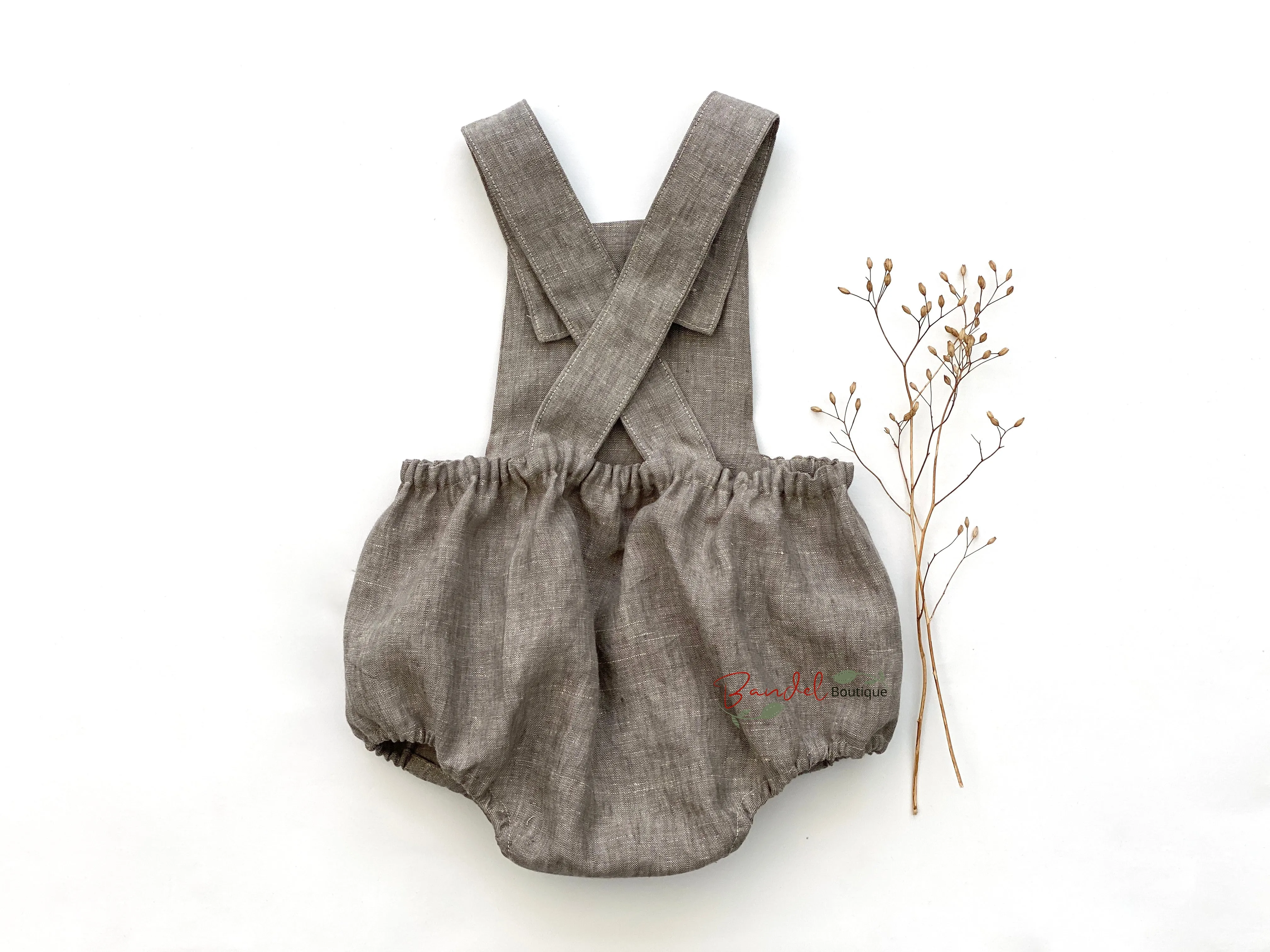 Linen Baby Romper- Range of color options.